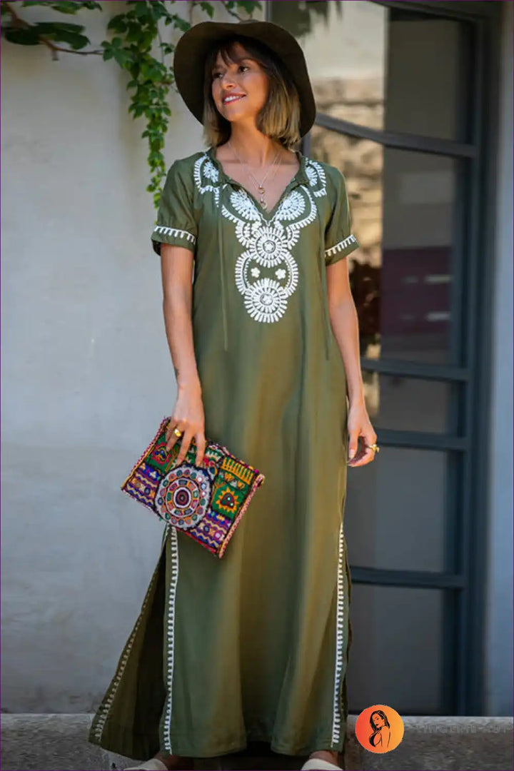 Levoire | Robe Maxime Brodée Bohème - Oliviers Élégant