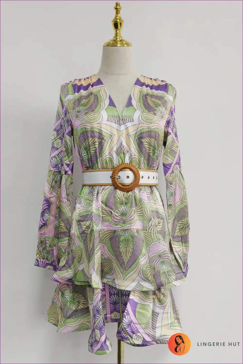 Levoire | Robe volante paisley bohème – Élégance estivale Vert