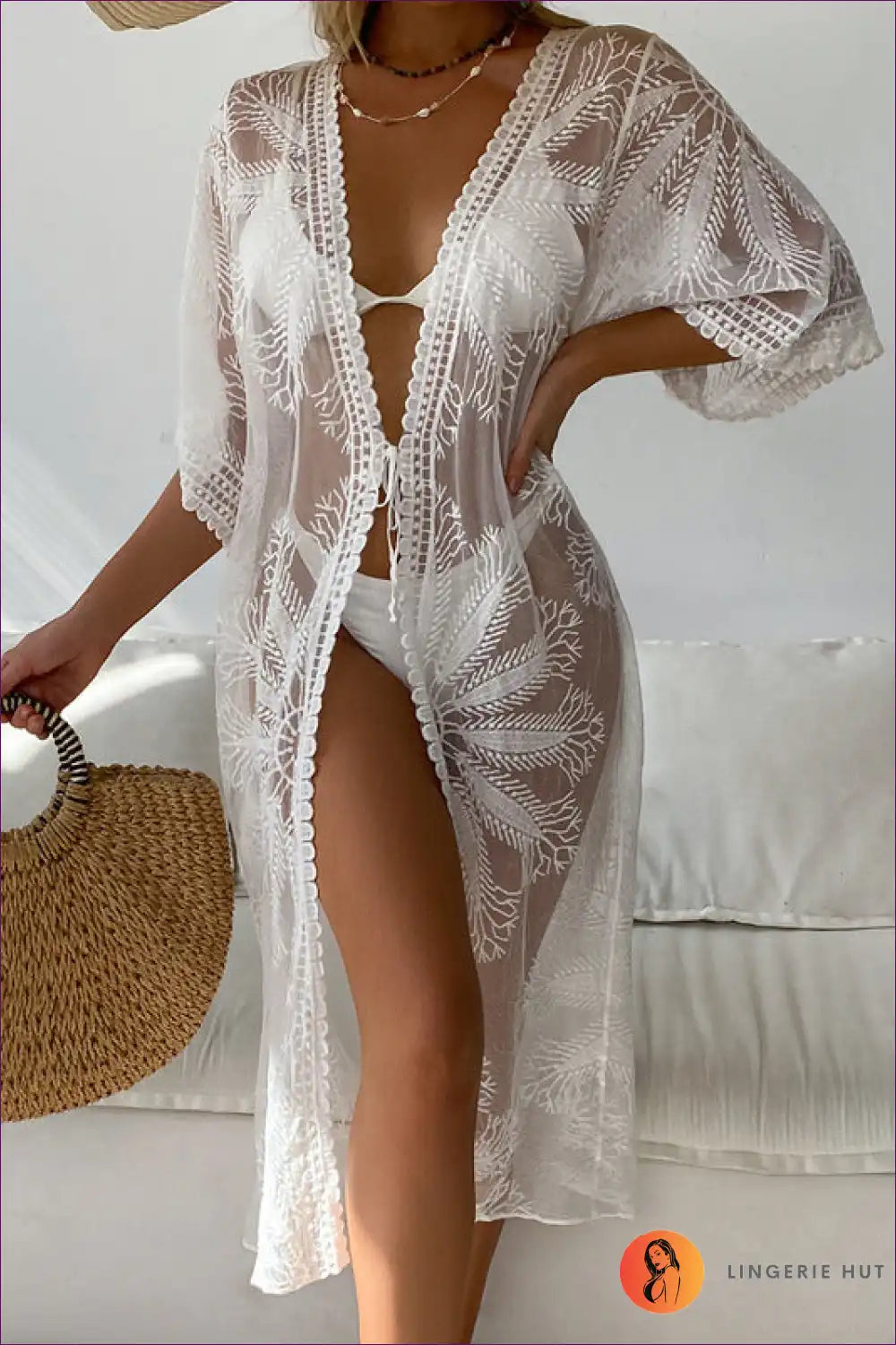 Levoire | Boho Ranta Déesse Couverture - Votre exigence estivale absolue Une taille Blanc
