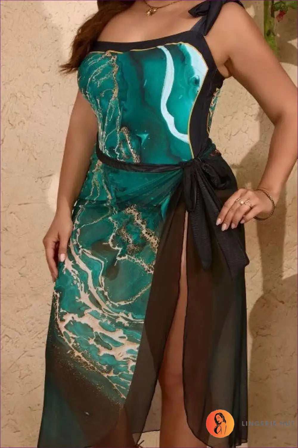 Levoire | Boho Plage Robe en Maille – Vibrations d'Été Vert