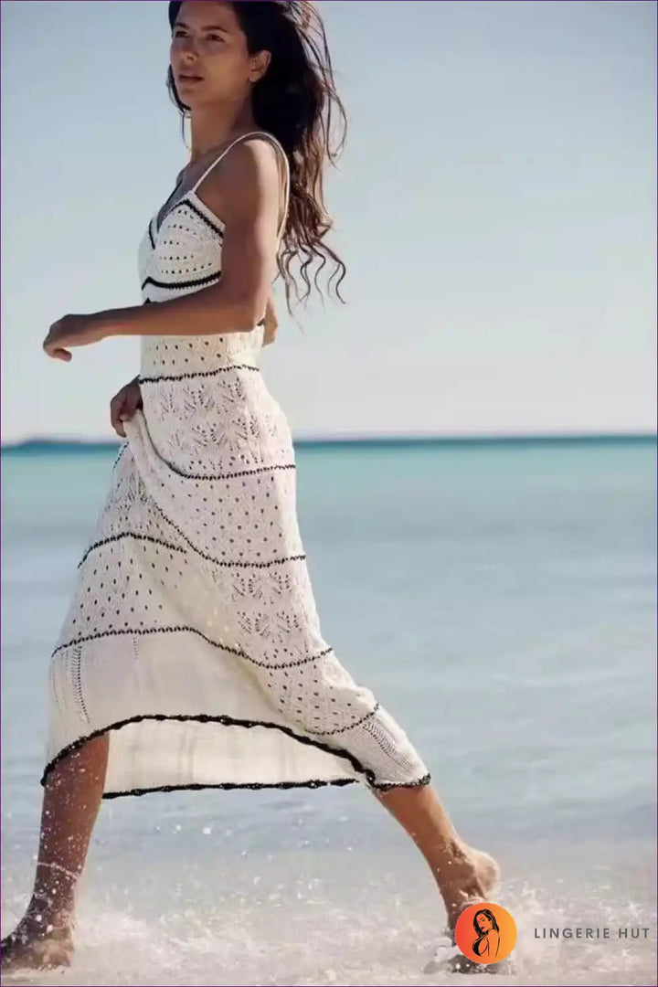 Levoire | Robe Midi Chevron Bohème - Style d'été sans effort