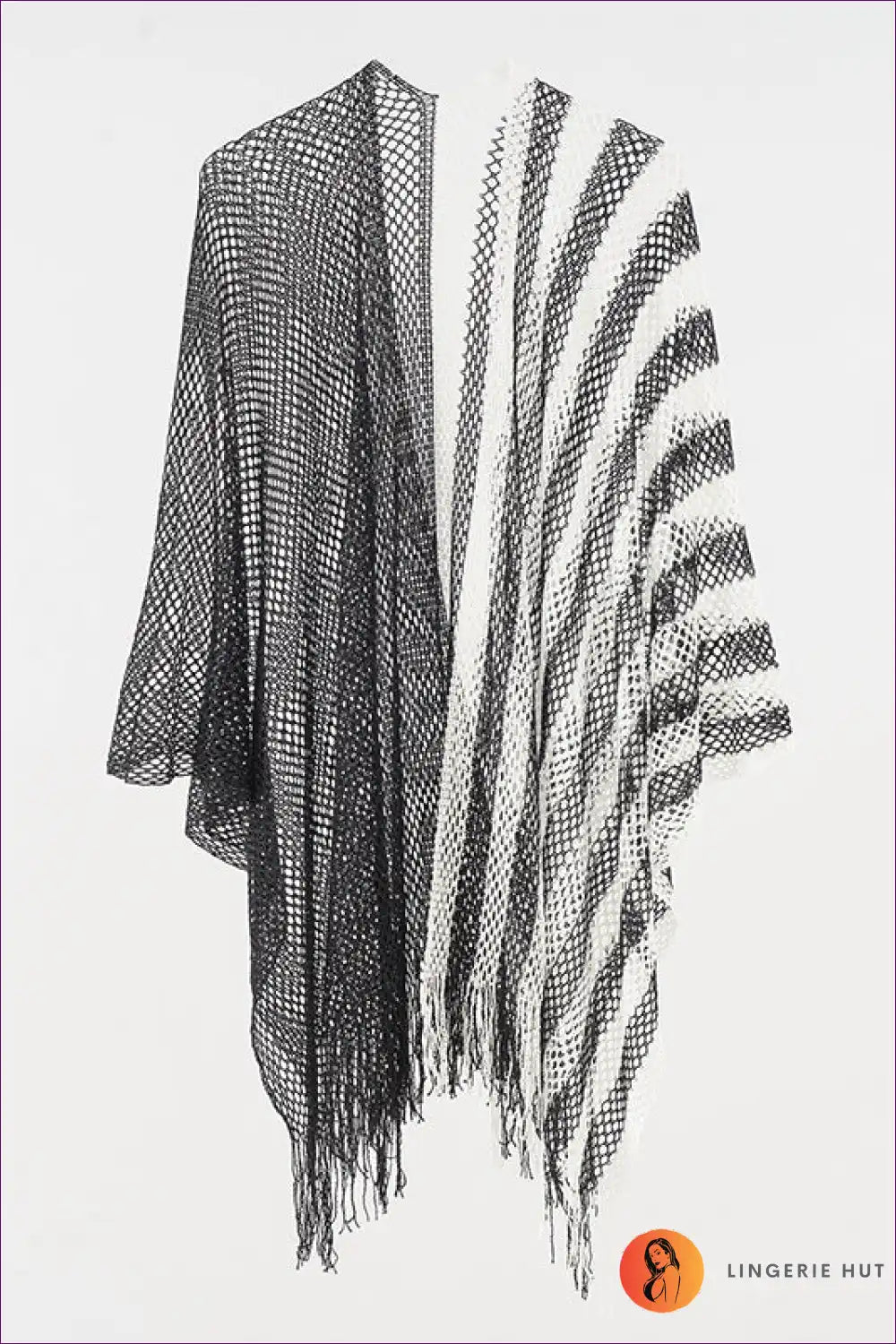 Levoire | Boho Hapsu Serviette de Plage – Élégance d'Été Une taille Noir