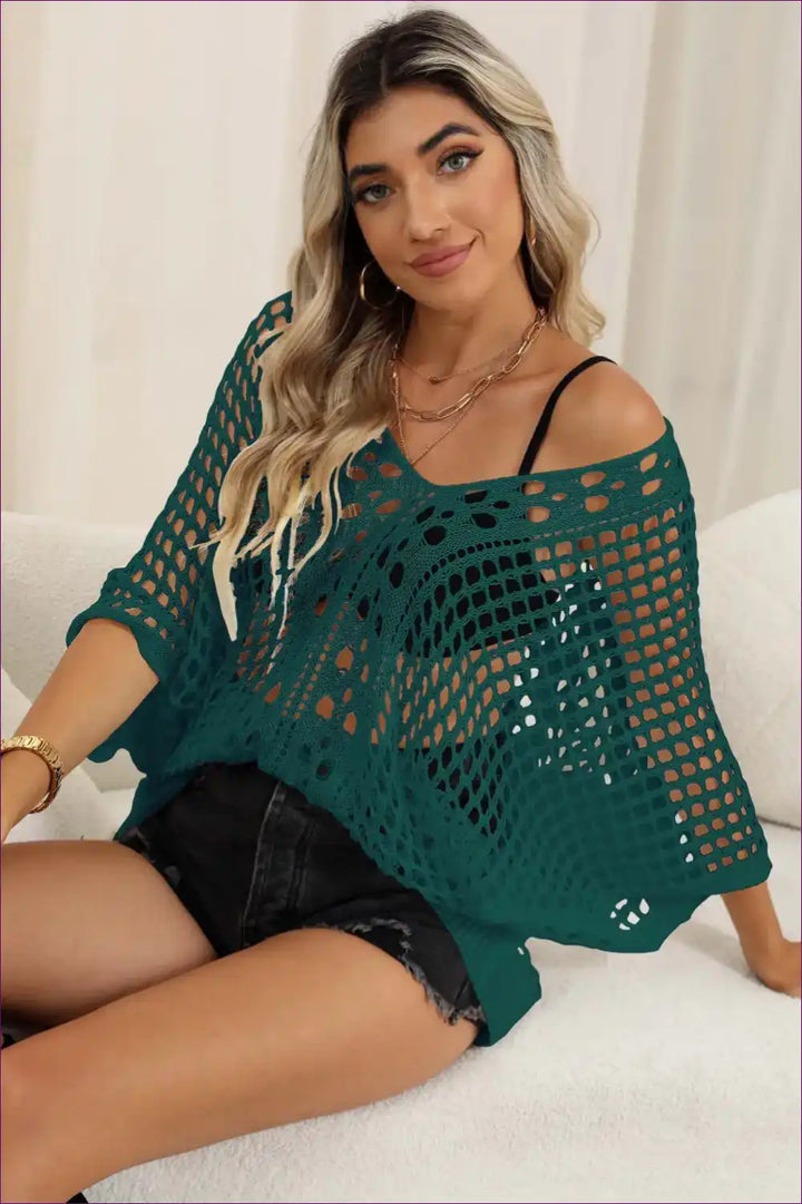 Levoire | Haut de robe en dentelle boho – Style d'été sans effort Une taille Vert