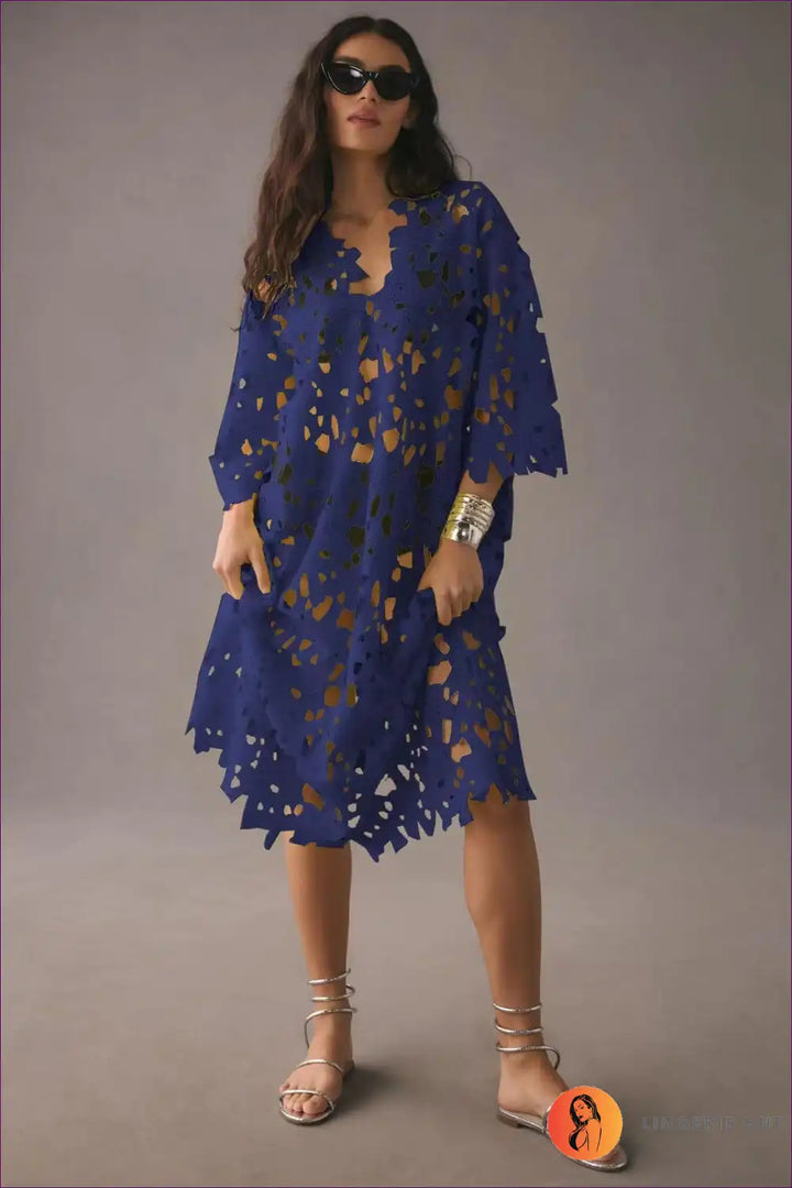 Levoire | Robe longue à bretelles en crochet boho - élégance sans effort Une taille Mereneito