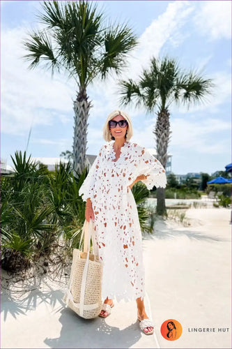 Levoire | Robe longue à bretelles en crochet boho - élégance sans effort