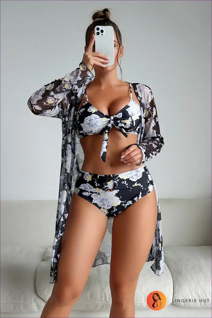 Levoire | Ensemble de bikini boho Troppi – Maillot de bain d'été Blanc