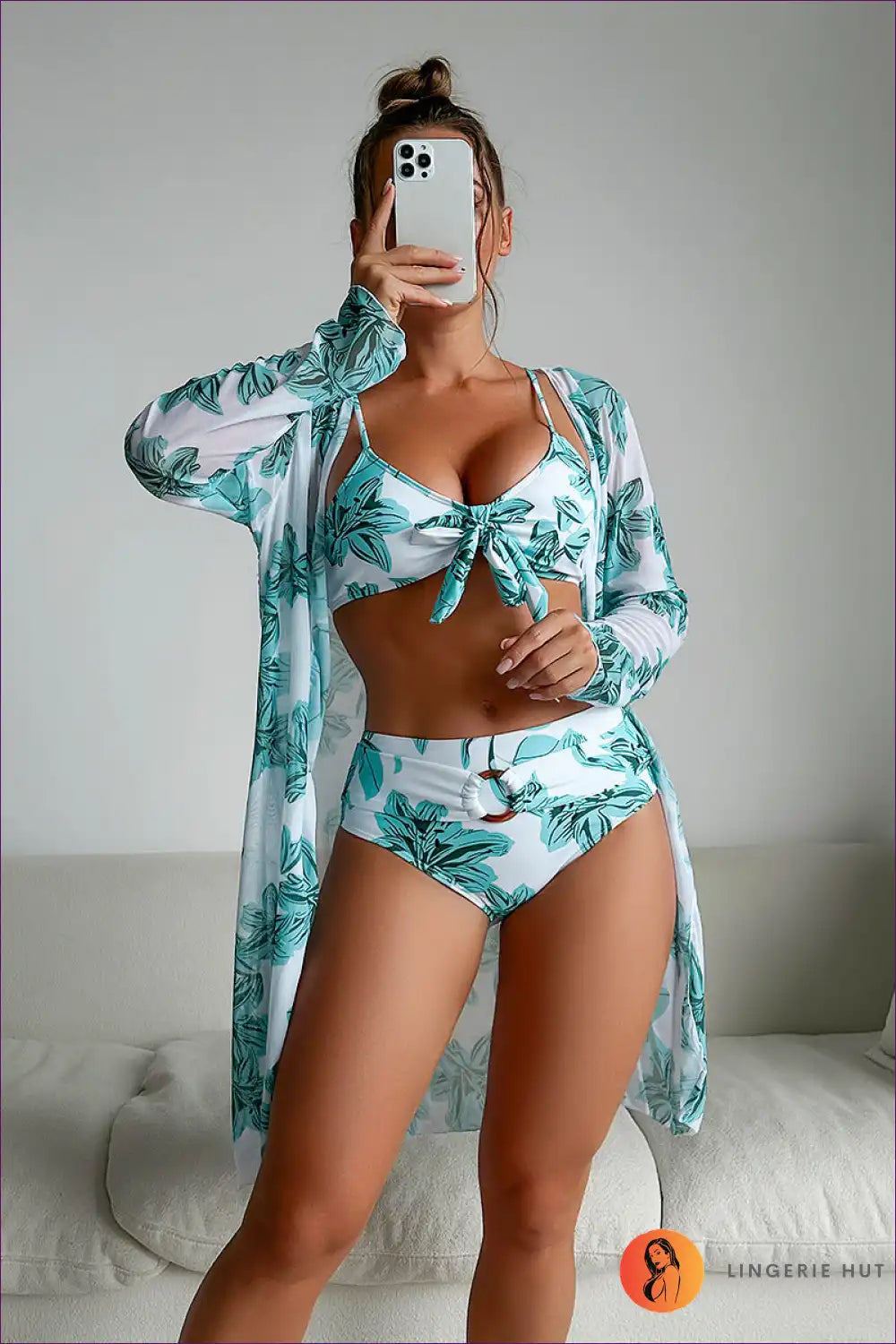 Levoire | Ensemble de bikini boho Troppi – Maillot de bain d'été Vert