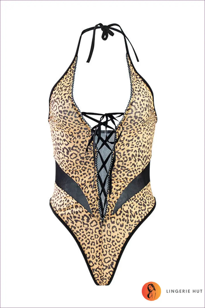 Levoire | Body avec motif léopard accrocheur sans lacet – Sauvage & séduisant Leopardi