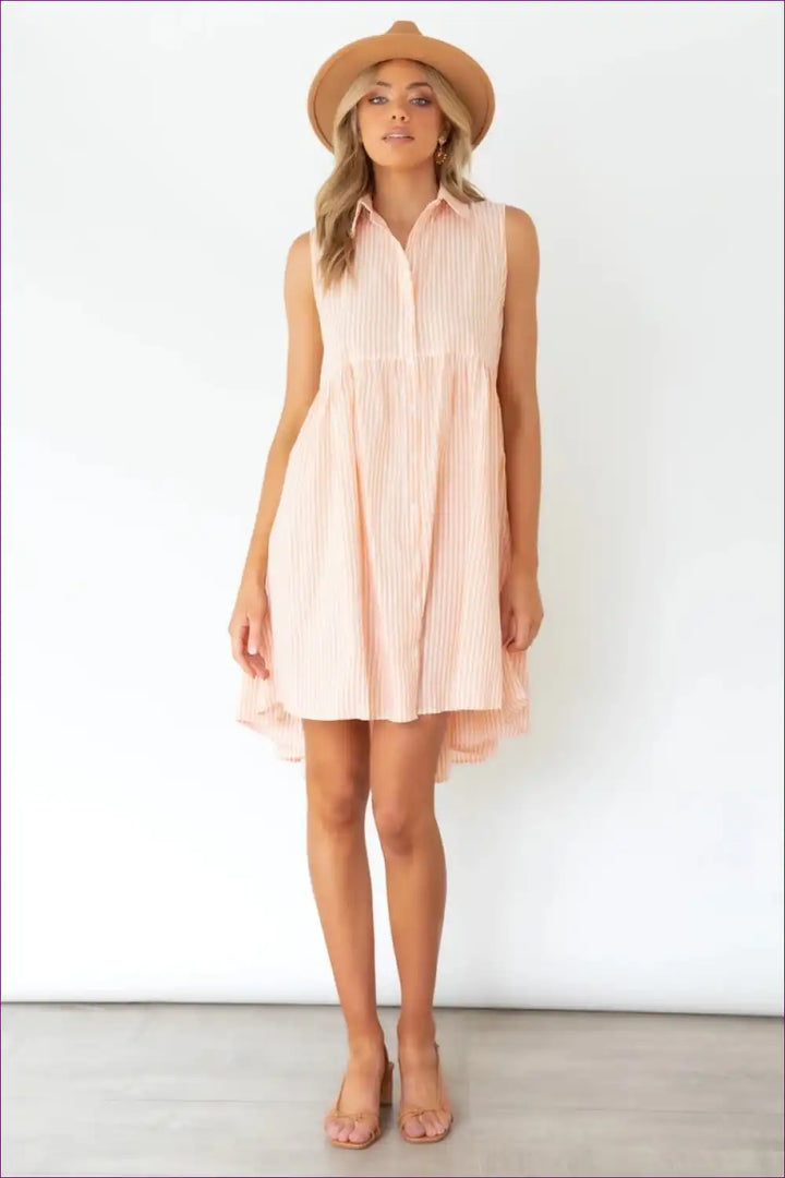 Levoire | Breezy Blue Robe de soleil rayée - Élégance sans effort Rosa