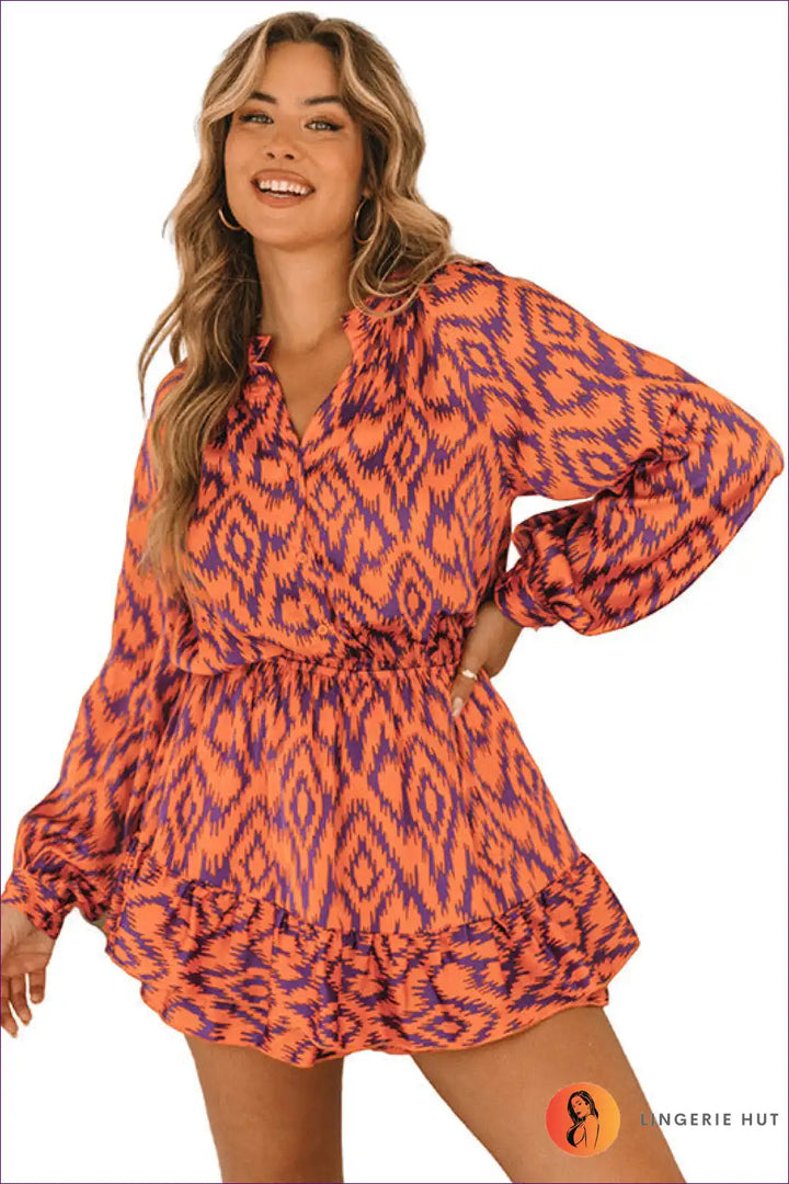Levoire | Helle Ikat-imprimé-robe - Amusante & Célébratoire Orange