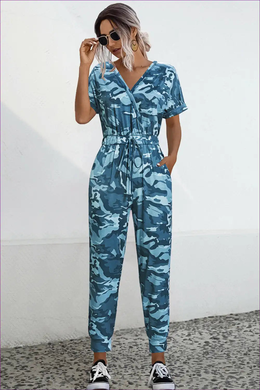 Levoire | Camo V décolleté Robe de Liage - Facilité d'Été Blau1