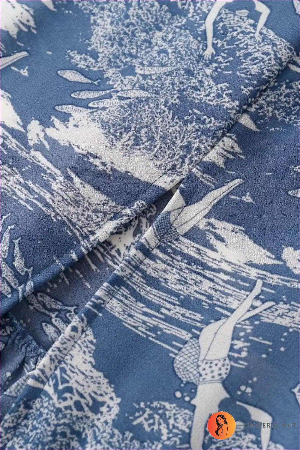 Levoire | Robe mi-longue imprimée bleue élégante