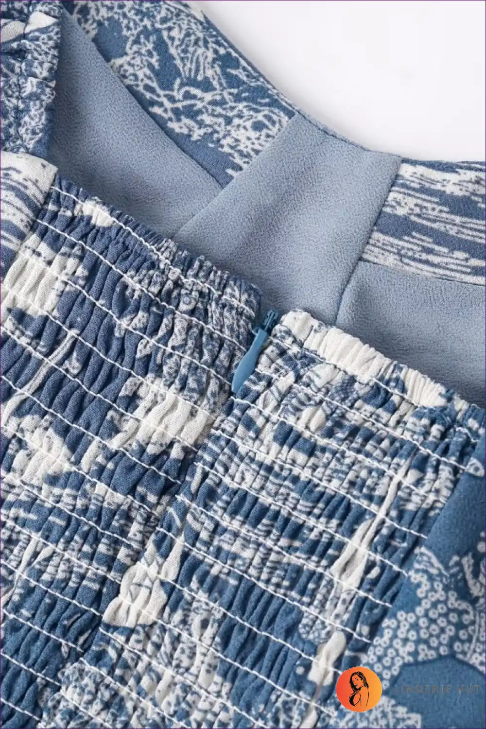 Levoire | Robe mi-longue imprimée bleue élégante