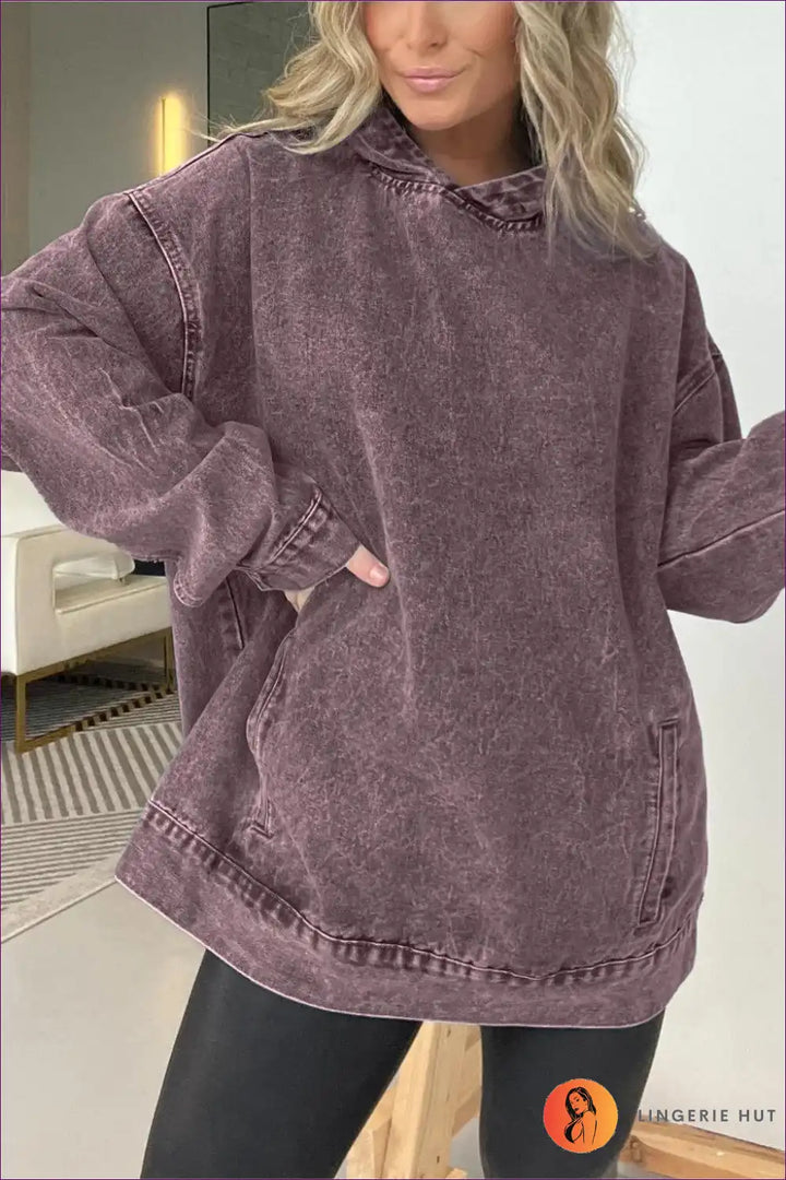 Levoire | Sweat à capuche en jean stylé – Facilement cool Lila