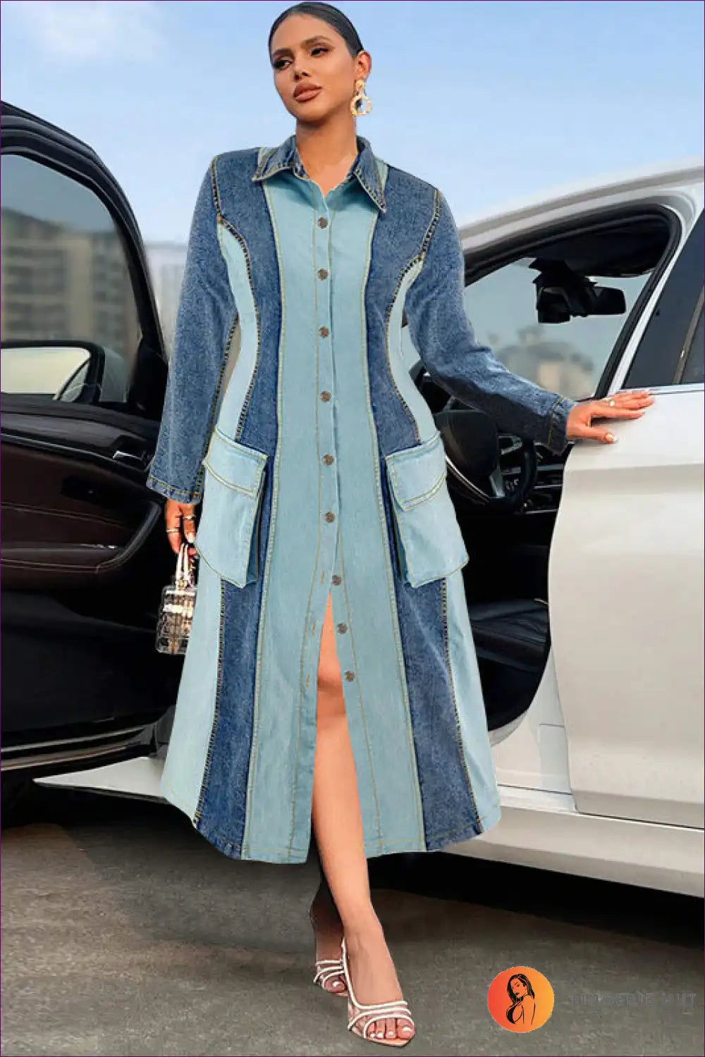 Levoire | Élégante combinaison en denim à panneaux – Le style sans effort rencontre l'élégance moderne