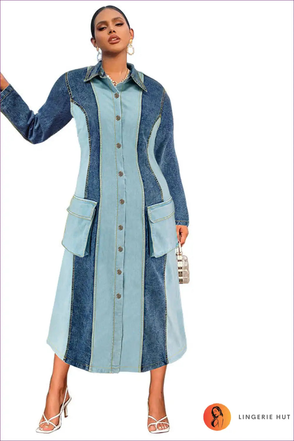 Levoire | Élégante combinaison en denim à panneaux – Le style sans effort rencontre l'élégance moderne Bleu clair