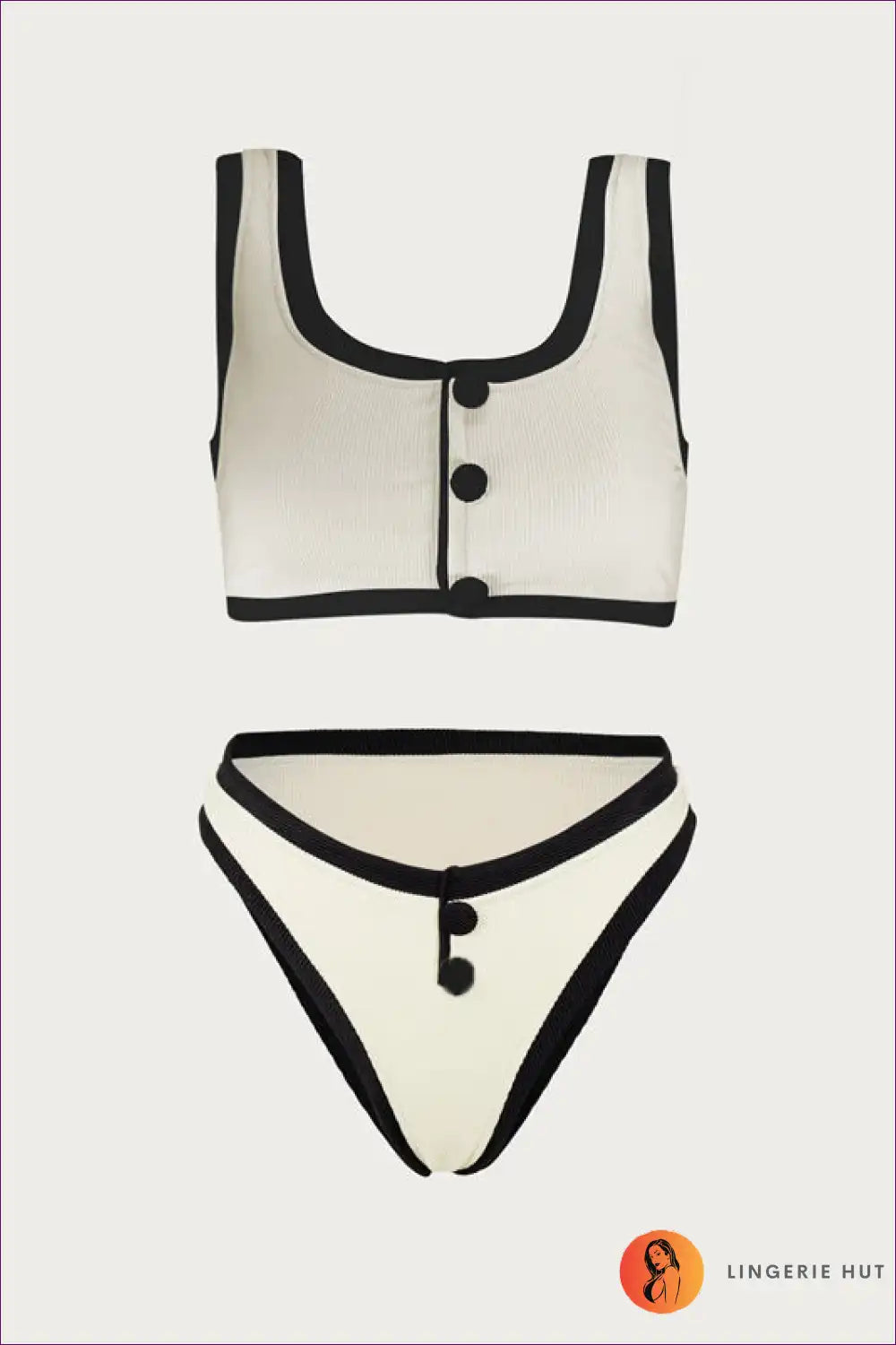 Levoire | Maillot de bain noir et blanc classique fendu - Boho Chic de qualité Blanc