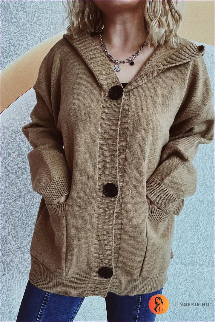 Levoire | Hoodie à boutons pression confortable - Confort polyvalent redéfini Khaki