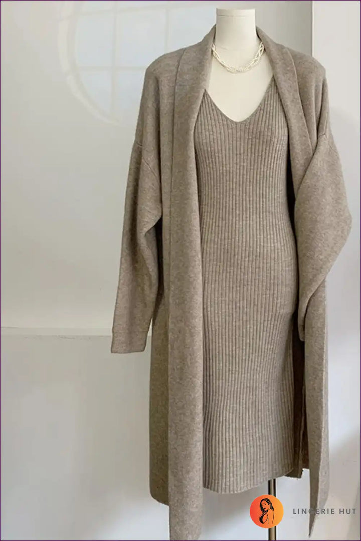 Levoire | Confortable Ensemble en Tricot Vert Menthe - Élégance Sans Effort Une taille Khaki