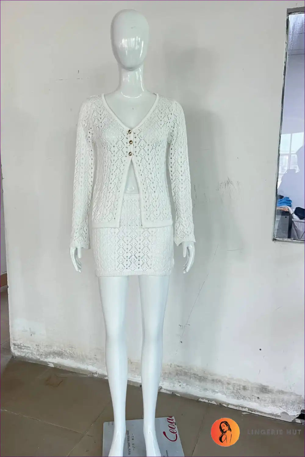 Levoire | Häkeltraum Co-ord Set - Boho Chic Élégance Blanc