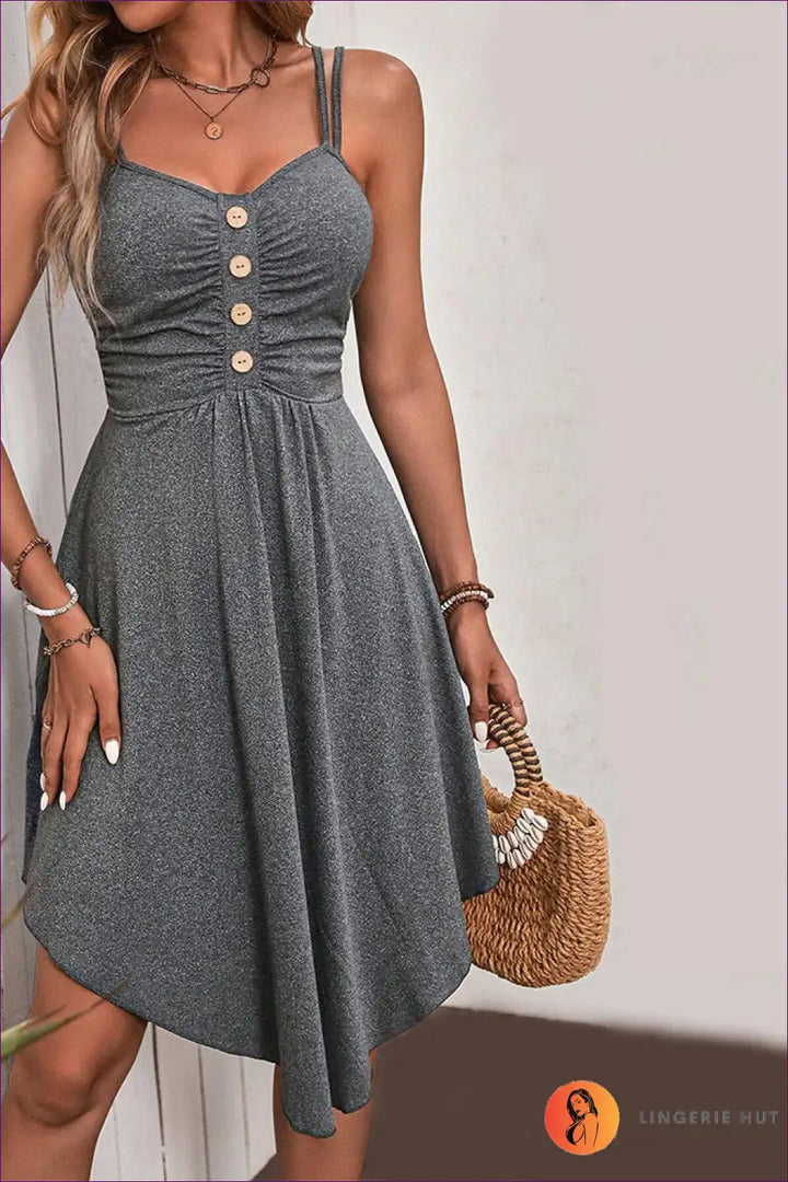 Levoire | Robe d'été avec joli bouton à l'avant - Élégance sans effort