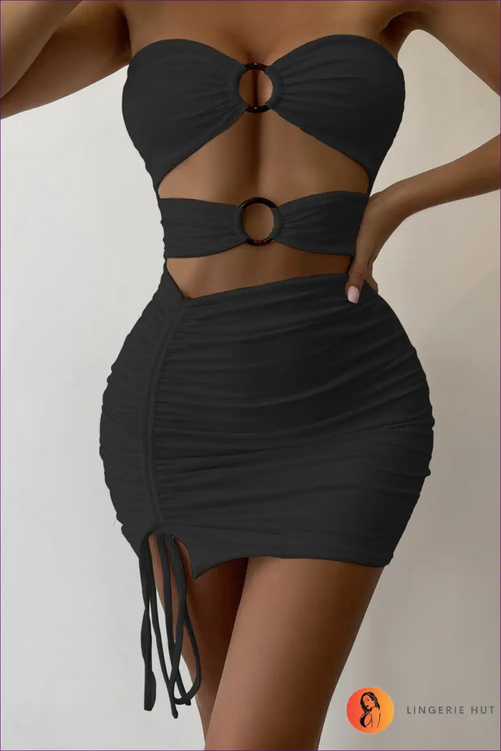 Levoire | Coupe Fronce Mini Robe – Fête de la Perfection Noir