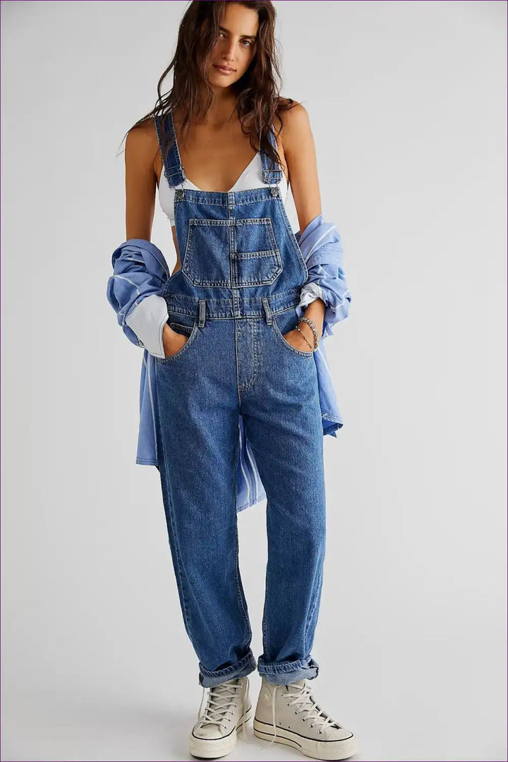 Levoire | Denim Delight Salopette - Sans Effort Élégant Mereneito