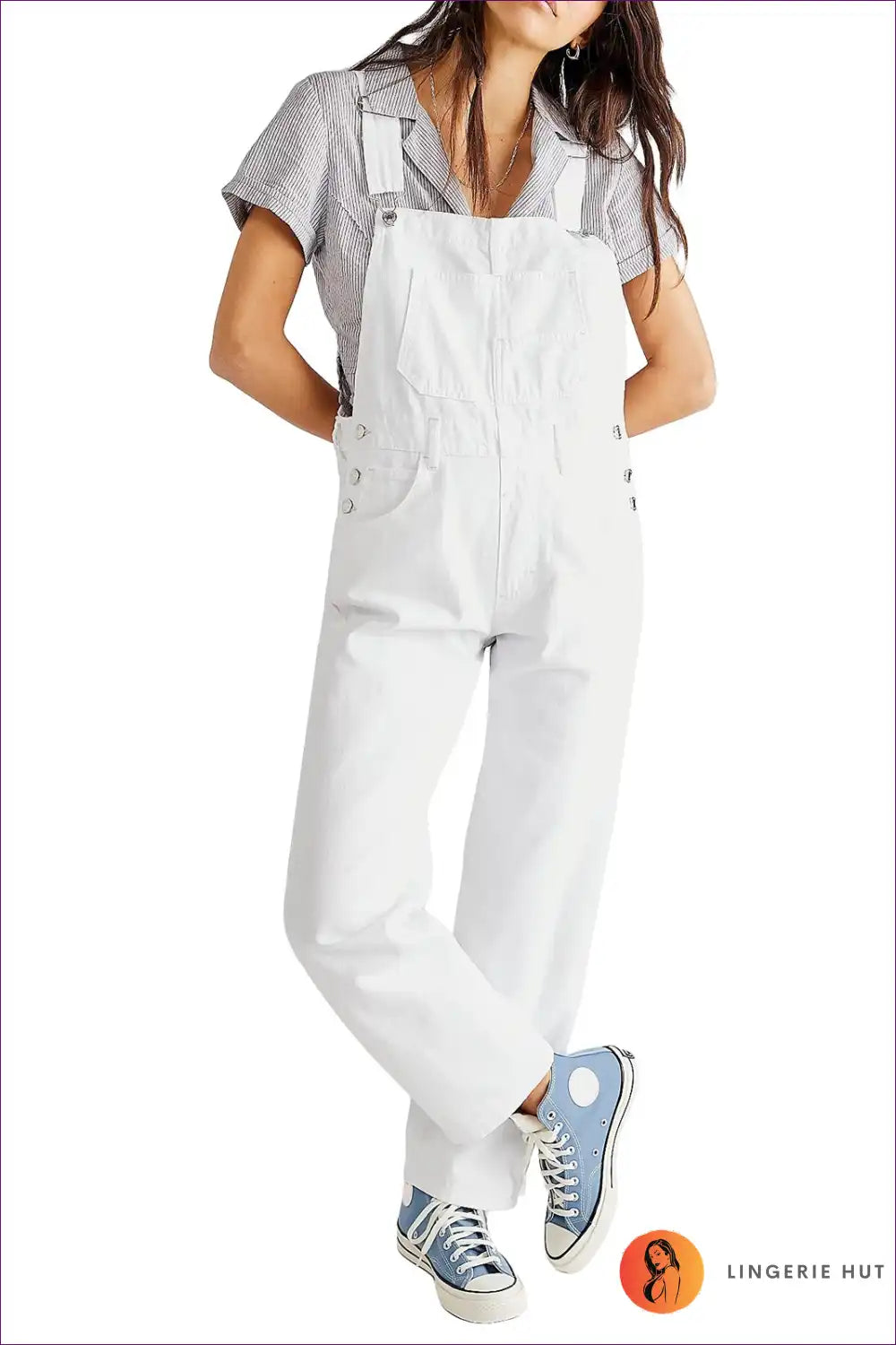 Levoire | Denim Delight Salopette - Sans Effort Élégant Blanc