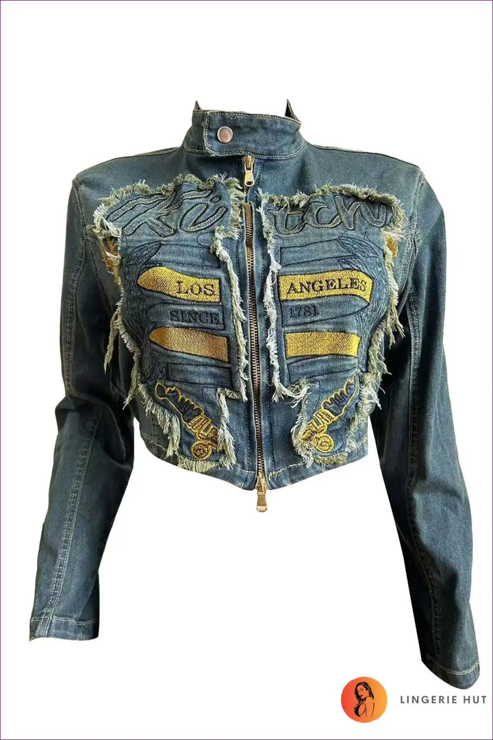 Levoire | Veste en denim Revitty et ensemble jupe - Edgy Chic En haut