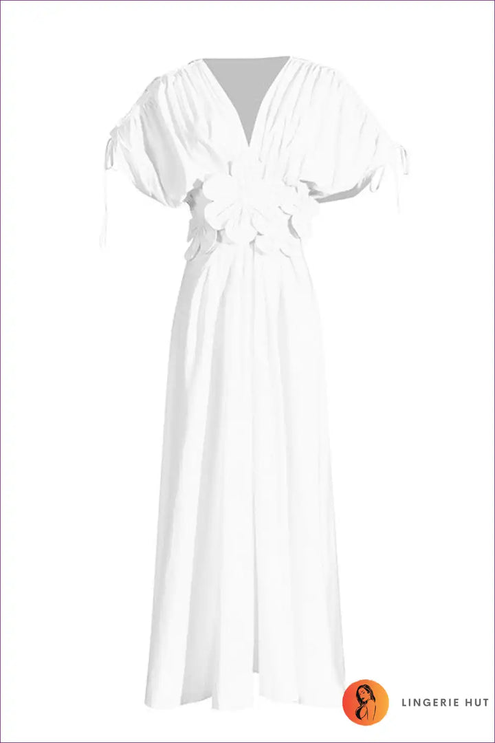 Levoire | Robe Maxi Bleue Élégante – Style Exigeant Blanc