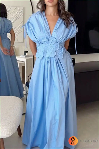 Levoire | Robe Maxi Bleue Élégante – Style Exigeant