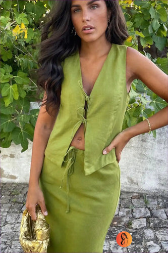 Levoire | Ensemble en coton V élégant - Style d'été élégant