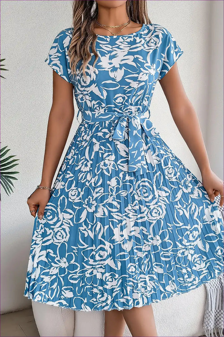 Levoire | Robe en Fonkie à Fleurs Élégante - Notre style d'été Bleu clair