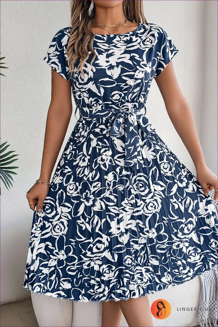 Levoire | Robe en Fonkie à Fleurs Élégante - Notre style d'été Bleu