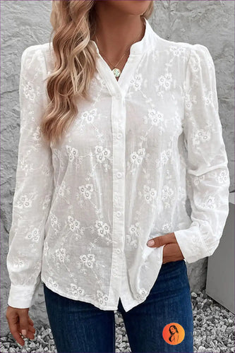 Levoire | Élégant Chemise Jacquard à Boutons - Élégance Printanière