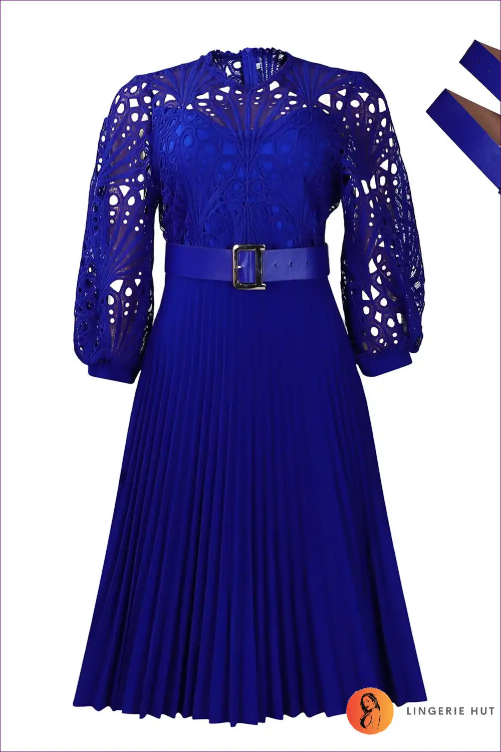 Levoire | Élégante robe mi-longue en satin lilas - Élégante et exigeante Bleu