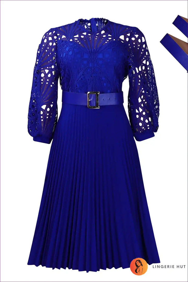 Levoire | Élégante robe mi-longue en satin lilas - Élégante et exigeante Bleu