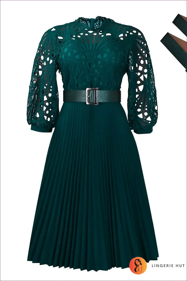 Levoire | Élégante robe mi-longue en satin lilas - Élégante et exigeante Vert