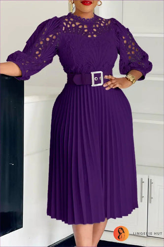 Levoire | Élégante robe mi-longue en satin lilas - Élégante et exigeante