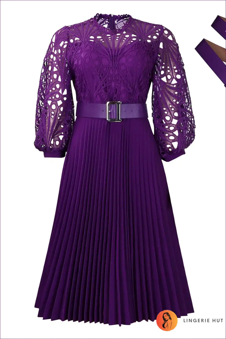 Levoire | Élégante robe mi-longue en satin lilas - Élégante et exigeante Lila