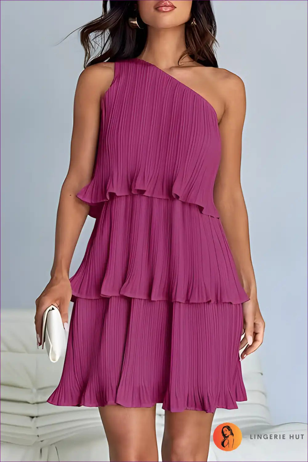Levoire | Élégant Robe Ridé à Une Épaule - Élégance Estivale Lila