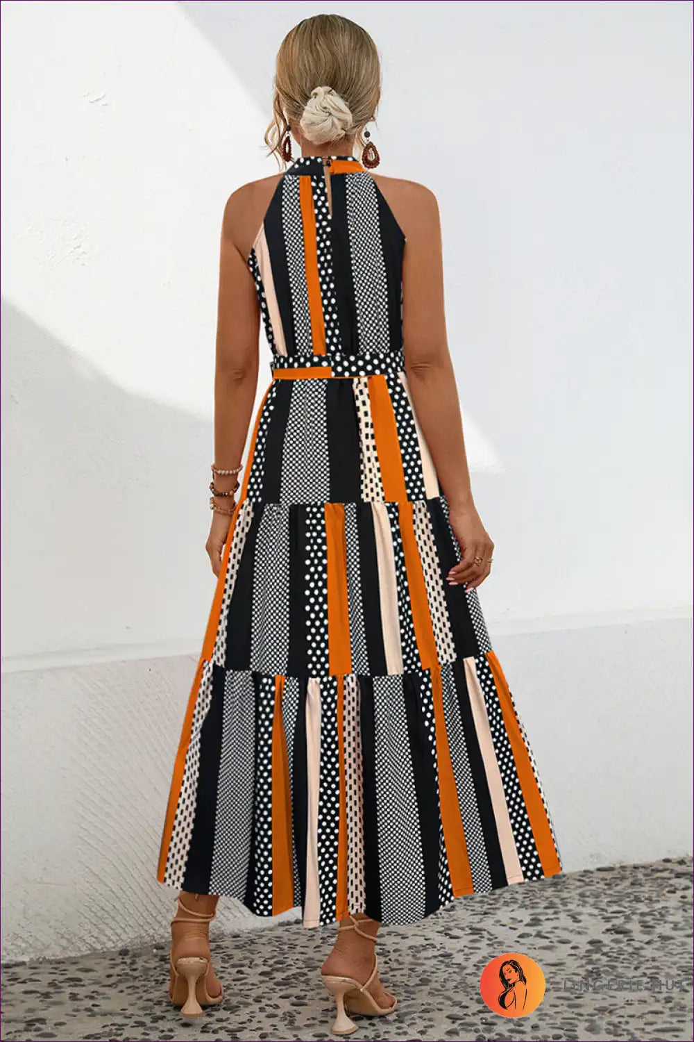 Levoire | Robe maxi à pois élégante avec ceinture - Éclat quotidien