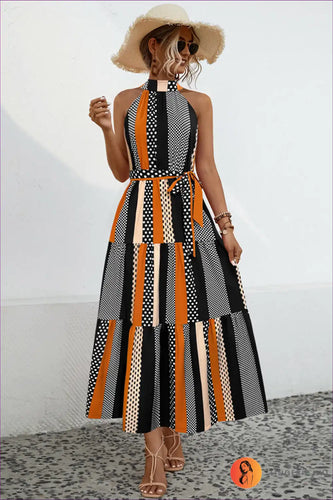 Levoire | Robe maxi à pois élégante avec ceinture - Éclat quotidien