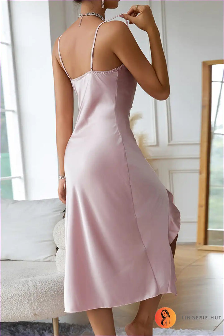 Levoire | Élégant satin asymétrique serpent - Luxe allure Rosa