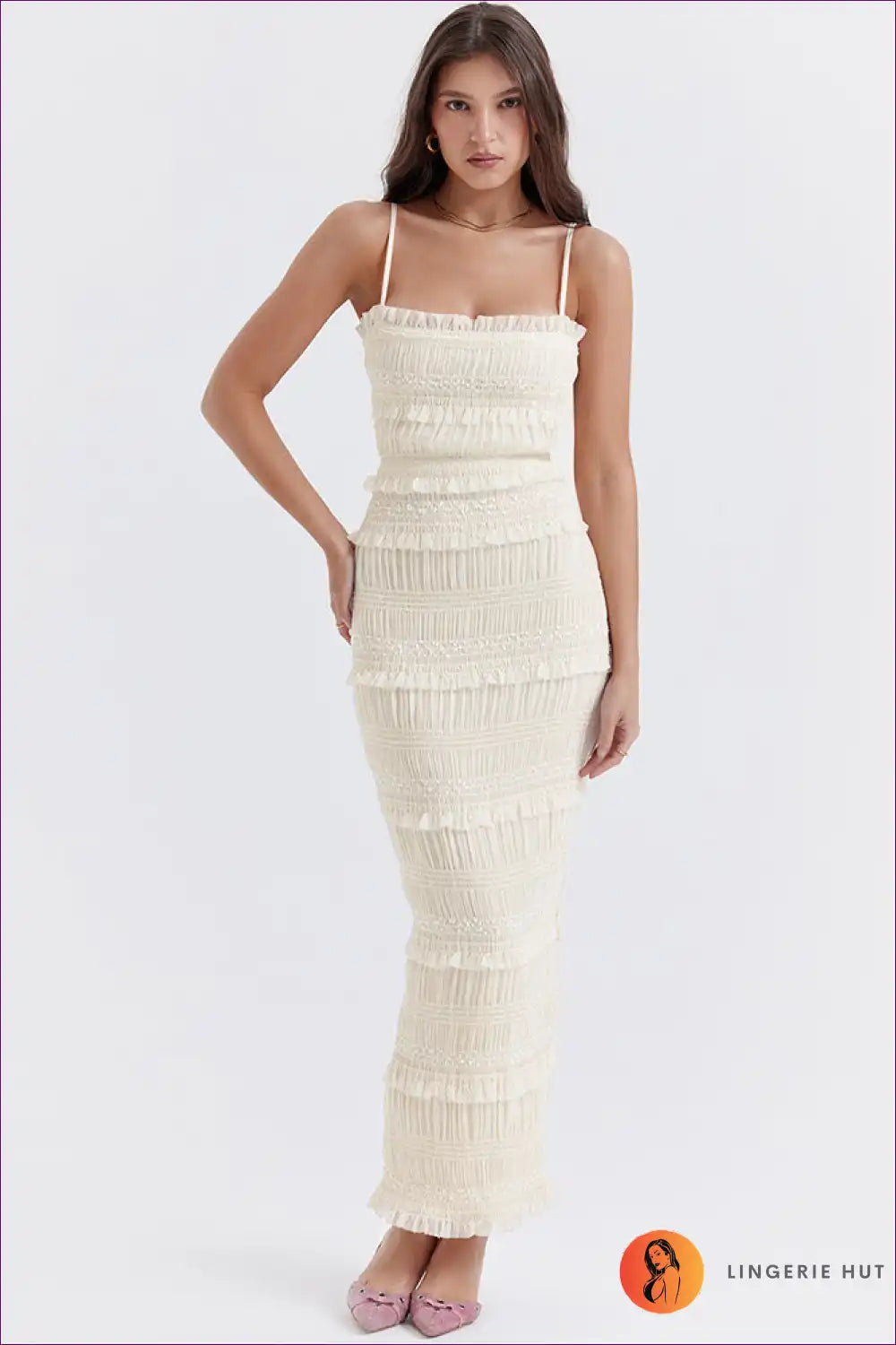 Levoire | Robe Maxi Bodycon à fente élégante - l'étreinte de la sophistication Ivorikansi