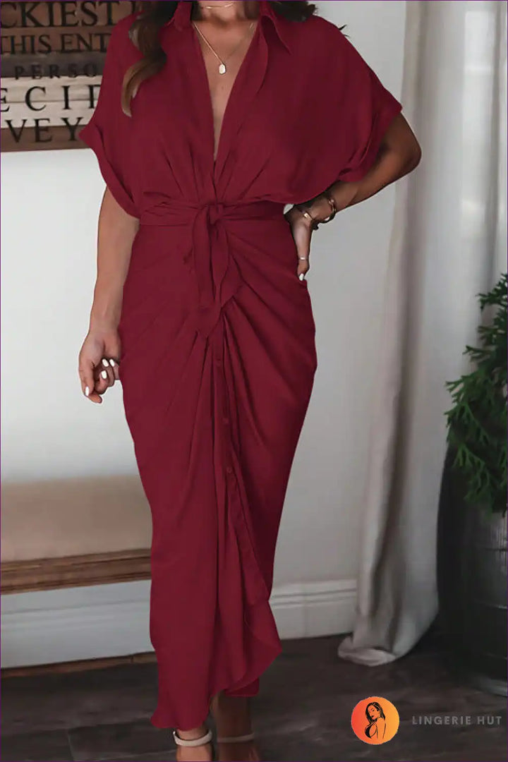 Levoire | Robe midi drapée blanche élégante - Élégance moderne Bordeaux