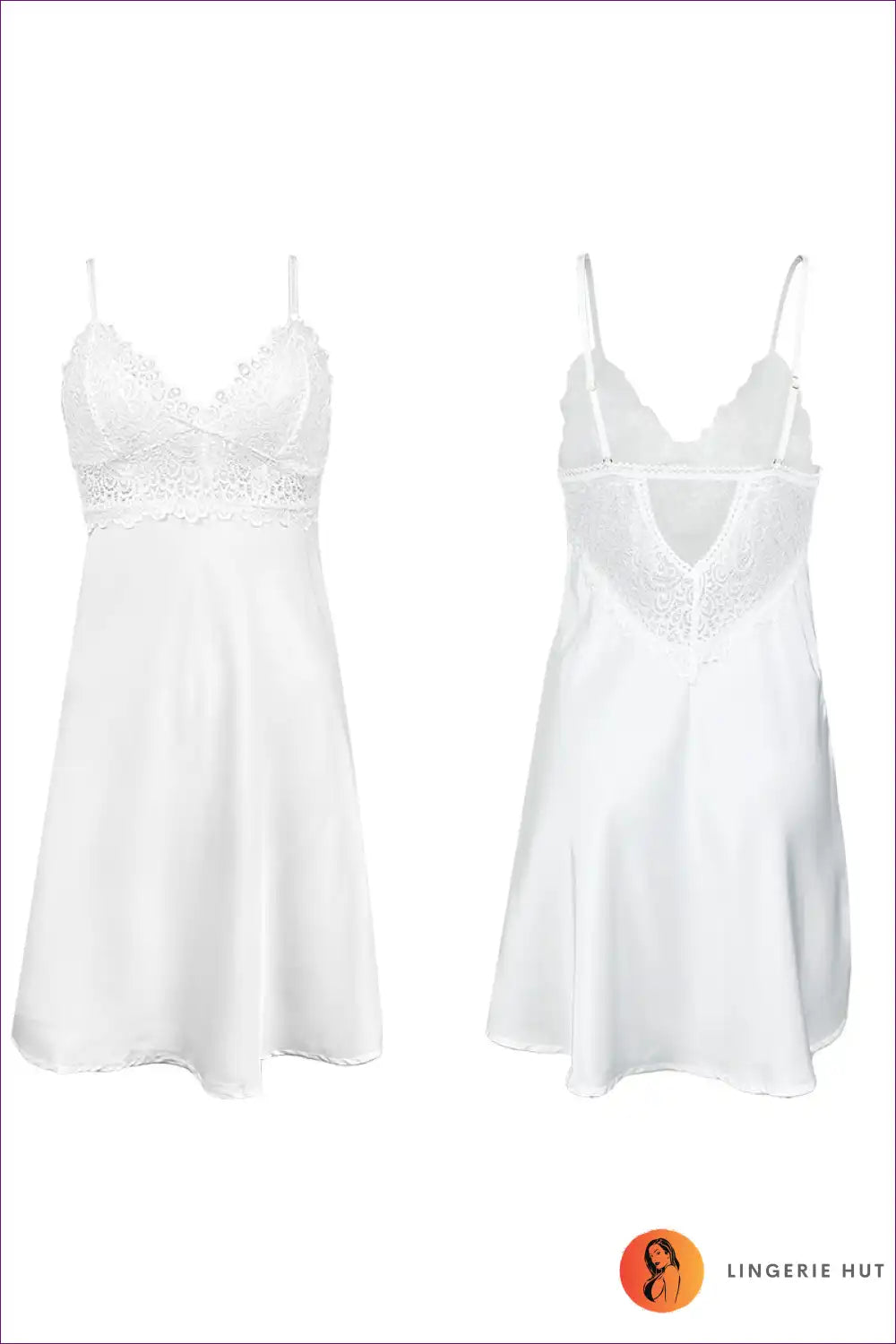 Levoire | Élégant soutien-gorge de nuit en satin blanc - Culotte de mariée