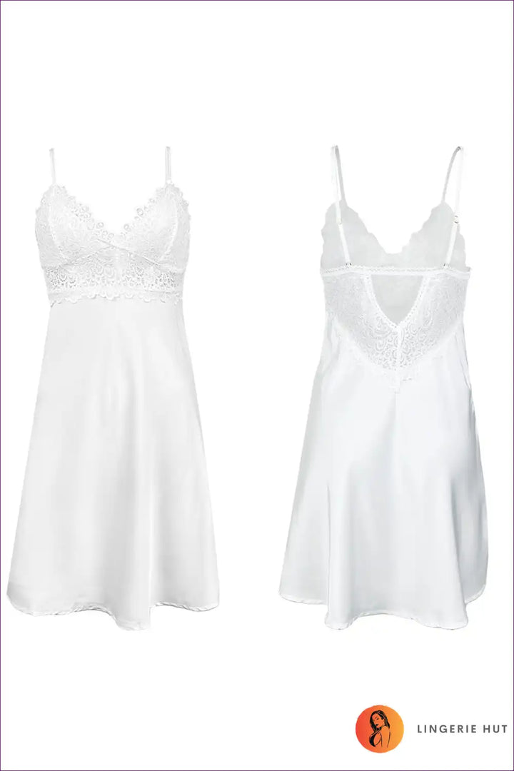 Levoire | Élégant soutien-gorge de nuit en satin blanc - Culotte de mariée