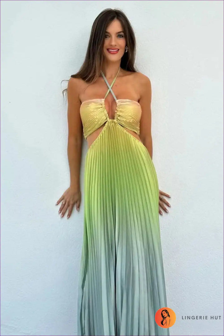 Levoire | Robe maxi dégradée Eteerinen – Élégance fluide en couleurs Jaune