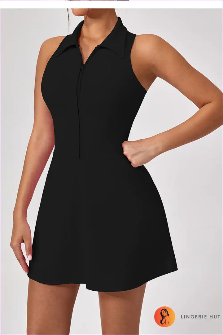Levoire | Flirty Chic Zip-Fron Mini Robe - Bubblegum Pink Delight Noir
